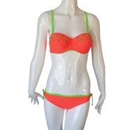 Bright Orange Push Up Swimsuit, Bikini, Swimwear